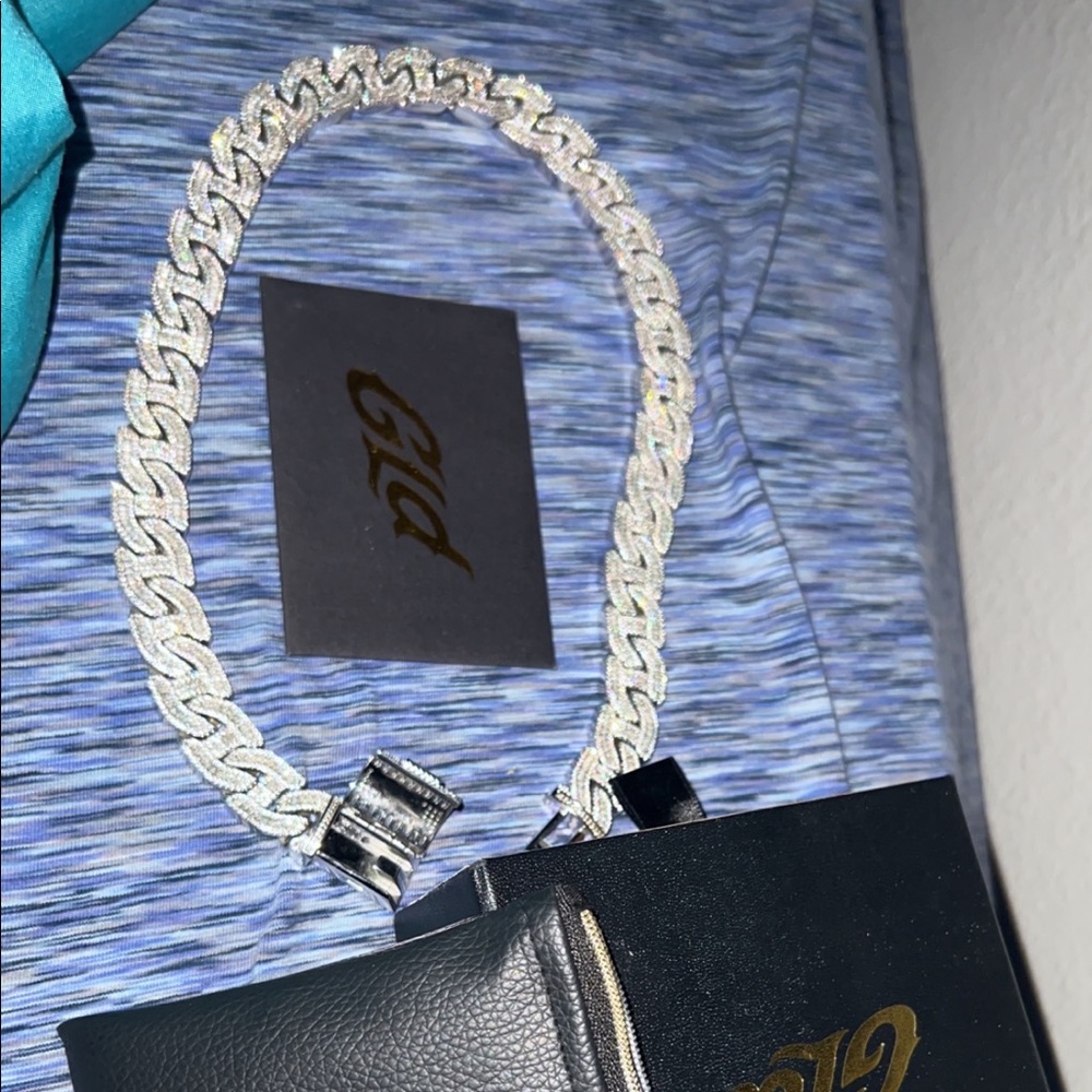 Baguette Chain Link Necklace in White Gold 14k White Gold/20”